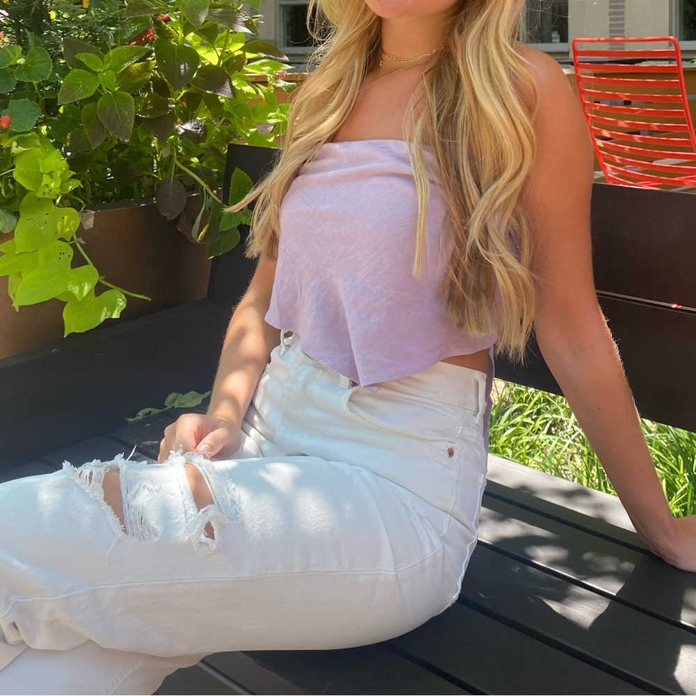 American threads lavender strapless bandana top
